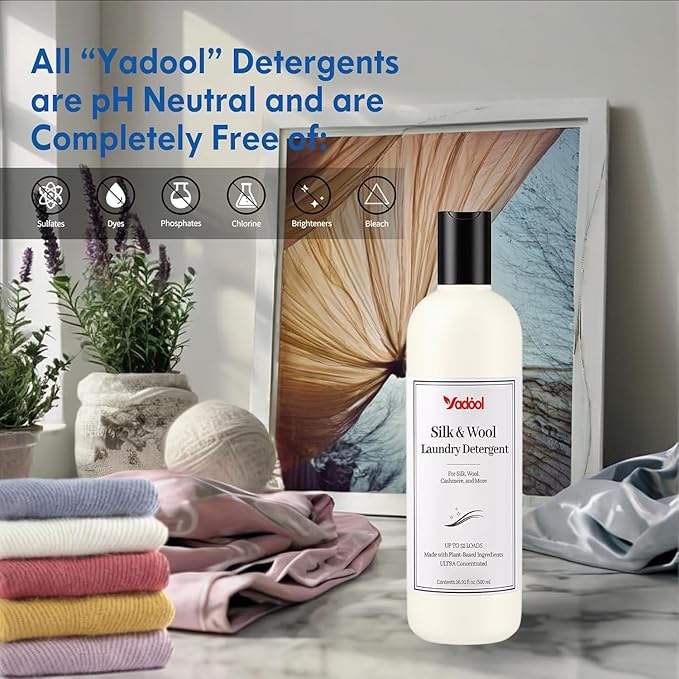Silk & Wool Laundry Detergent, Cashmere Detergent, Double Concentrated Cashmere Shampoo, Compatible With Silk, Wool, Cashmere Delicate Wash, Soft And Comfortable - 16.91 Fl Oz