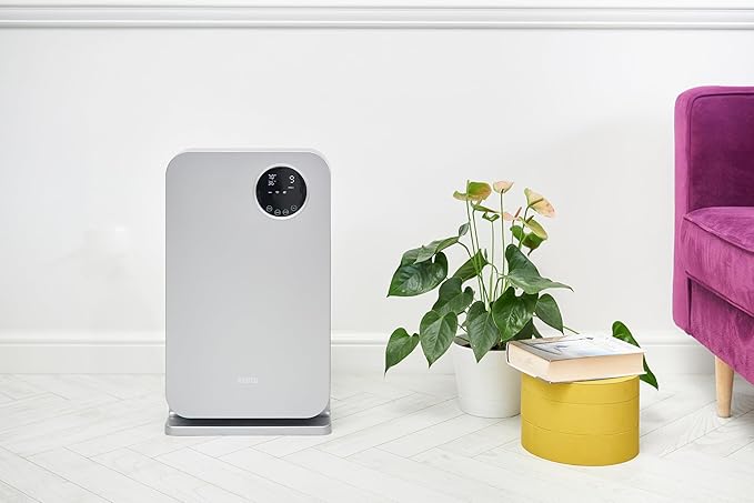 Air Purifier for Home - Smart WiFi App - Ultra Quiet 20 dB - Removes Allergens, Smoke & Odors - 99.97% Particle Filtration - Up to 1200 ft - Klarta Forste Silver