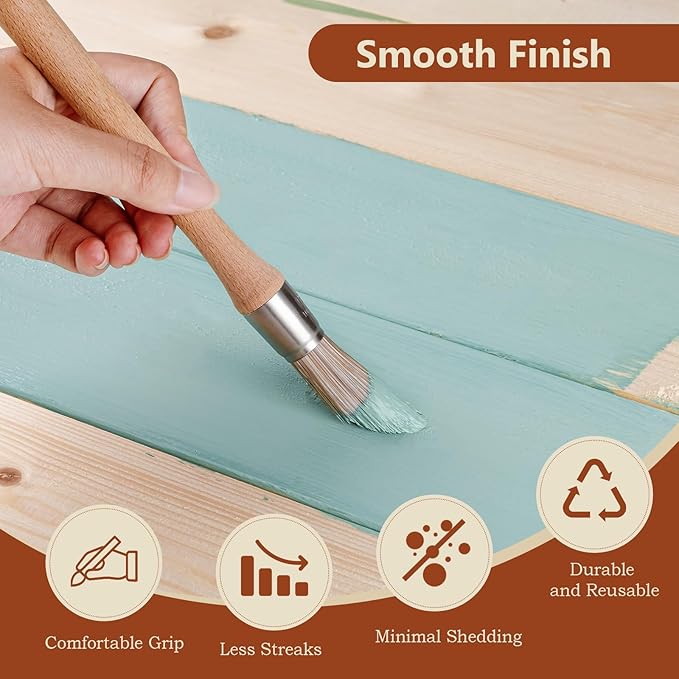 Trim Paint Brush, 0.6 Inch, 3 Pack, Small Paint Brushes for Walls, Touch Up, Trim Painting Tool for Detail Areas and Corners, Round Paint Brushes, Trim Brushes for Painting House Wall Edges
