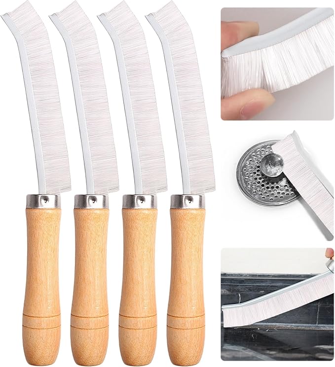 4 Pcs Gaps Cleaning Brush, Hard Bristle Crevice Cleaning Brush,Bathroom Gaps Brush, Grouting Cleaning Brush for Shutter Door Window Track,Crevice Cleaning Brushes for Household Use