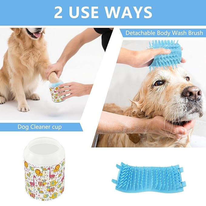 Dog Paw Cleaner Cups for Dogs Pets Foot Washer Paw Scrubber for Medium Small Cats Dogs Cleaning Cup Animals Colorful