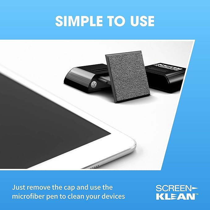CarbonKlean ScreenKlean Tablet Screen Cleaner - Compatible with iPad, Android & Amazon Tablet - with Carbon Microfiber Tech-Injected Black-1 Count (Pack of 1)