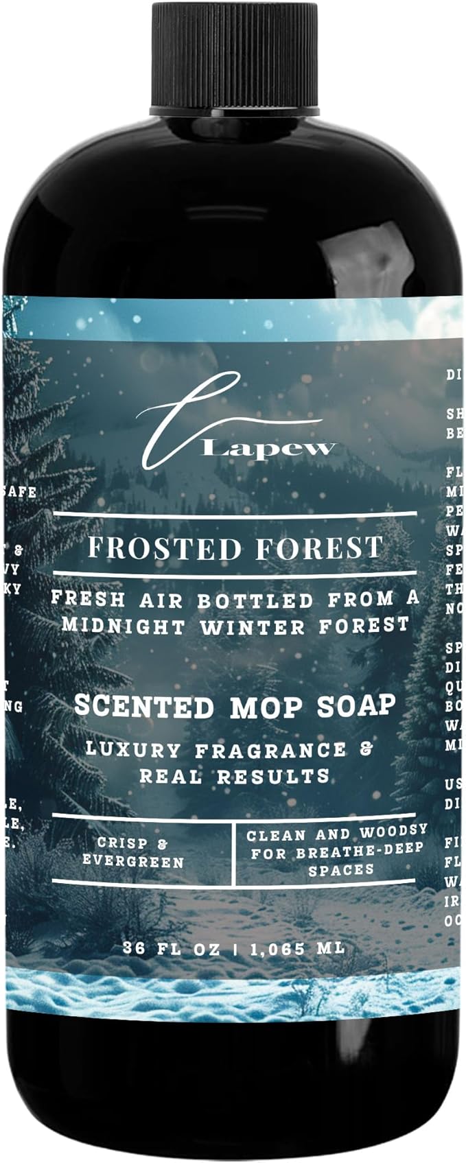 Luxury Floor Cleaner, Scented Mop Soap Concentrate | Hard Floor Cleaner for Tile, Vinyl, Laminate, LVP & Sealed Hardwood | Low-Foam, Streak-Free | 36 oz | Frosted Forest