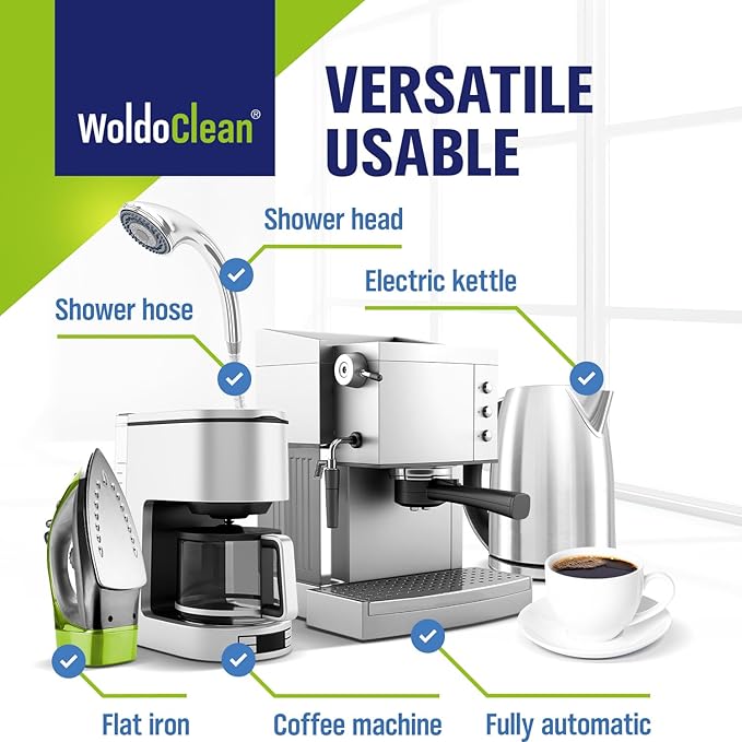 WoldoClean Coffee Machine Cleaner & Descaler Tablets (15 Count) - Universal Descaling Tabs Compatible with Nespresso, Keurig, Ninja, Breville & Drip Coffee Makers, Removes Limescale & Mineral Buildup