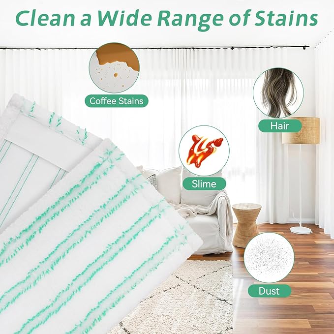 Microfiber Mop Pads Replacement for Quick Shine Hard Surface Floor Polish Mop: Washable & Reusable Pad,Wet Dry HardFloor Cleaning Refills Pad（2 Pack）