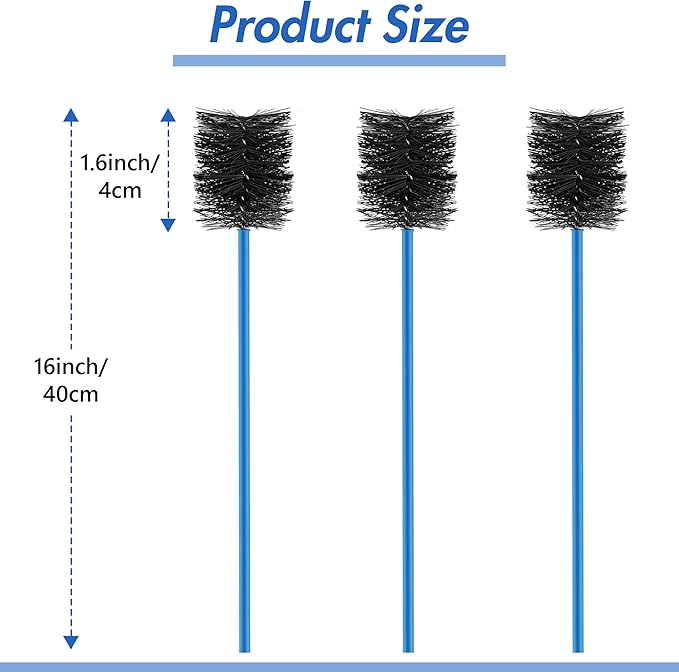 3 Pcs Condensate Trap Flexible Drain Brush, 16 Inch AC Drain Line Cleaning Brush for AC & HAVC Condensate P Trap, Blue