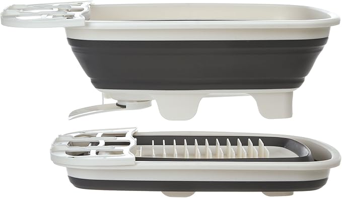 PrepSolutions by Progressive Swivel Spout Collapsible Dish Drainer, Large Pop-Up Portable Dish Tub, Washing Basin for Kitchen