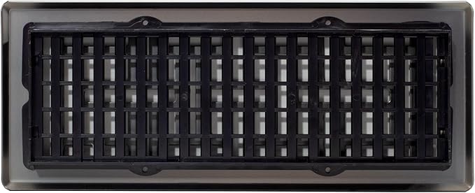 Decor Grates (4-Pack) AJH412-GM Oriental Floor Register, 4x12 Inches, Gun Metal Finish