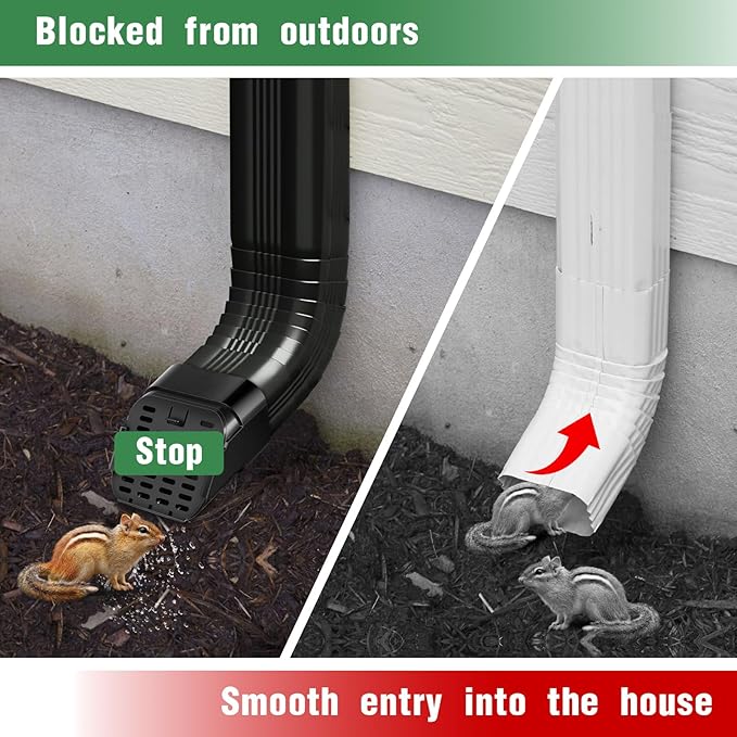 2"x3" Type-A Gutter Downspout Extensions Gutter Downspouts Downspout Diverter Outlet Filter and Leaf Guard for Bottom of Downspouts Extender
