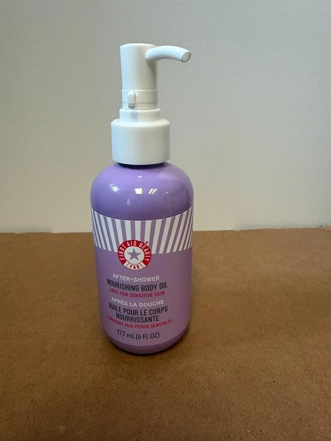 First Aid Beauty - After-Shower Nourishing Body Oil, Hydrates Skin & Locks In Moisture with Skin-Loving Lipids Jojoba Seed and Grapeseed Oil, Safe for Sensitive Skin, 6 oz