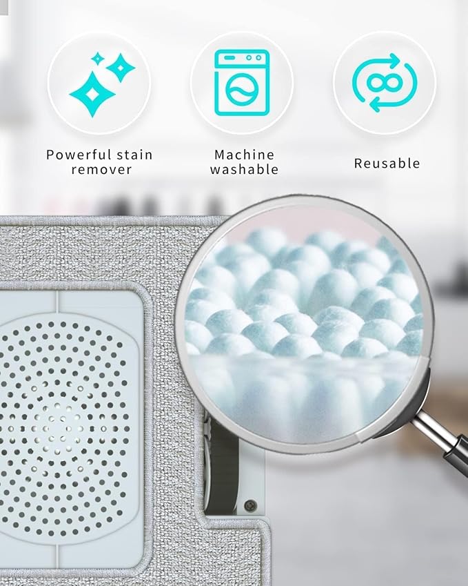 FMART 6-Piece Microfiber Cloth Set of W6/W7 Window Cleaning Robot - Reusable and Machine Washable, 6-Piece