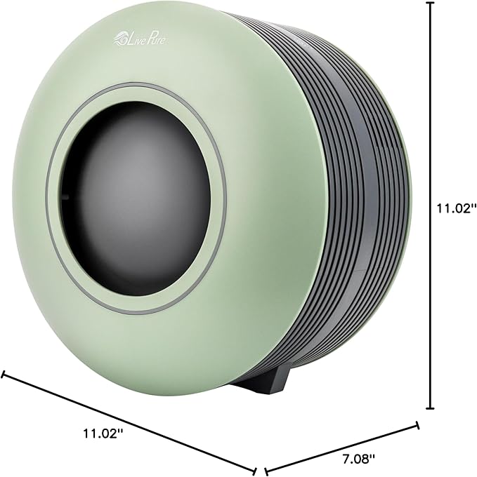 LivePure Capri Series True HEPA Tabletop Air Purifier, Sage