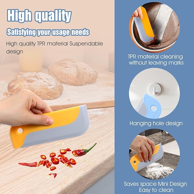 3 Pack Small Squeegee, Rubber Mini Squeegee Multi-Functional Small Sink Squeegees for Glass Doors Kitchen Countertop Car Window Bathroom Mirrors (3 Colors)