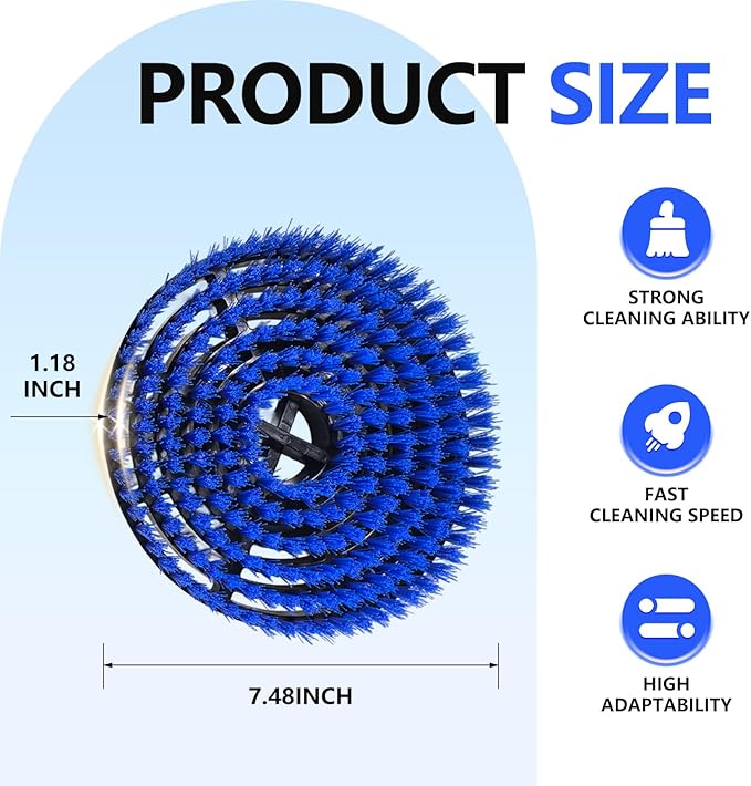 4Pack Brush for Shark Steam Mop S7000 S7001 S7020 S7005 S8021 S8001 Replacement Brush Head and Scrub Pad Abrasive Polishing Pad (Compatible only with Shark; not Compatible with Other Brands)