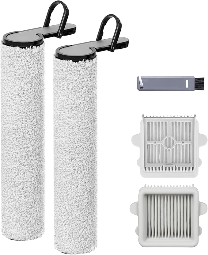keluke Replacement Roller Brushes & HEPA Filters Compatible with Roborock F25 / F25 ALT Handheld Wireless Vacuum Cleaner - Compatible Accessory Set, 2 Roller Brush and 2 Filters