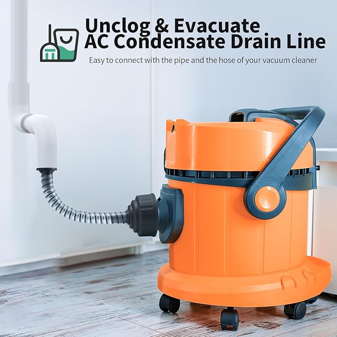 AC Drain Line Cleaner, A/C Condensate Drain Line Cleaner Adapter, hvac tools, Universal Fit AC Drain Line Unclogger, Compatiable With Most PVC Pipe Sizes, Easy To Use, Black