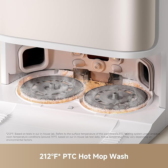 MOVA P10 Pro Ultra Gen2 Robot Vacuum and Mop, 26,000Pa Suaction, 212°F Hot Water Auto Mop Washing, 1-Hour Hot Air Drying, Extenable Mop, All-in-One Dock, Triple Anti-Tangle System for Home