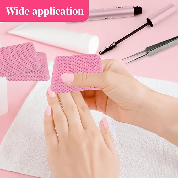 MAQIHAN 1200 Lint Free Nail Wipes - Pink Acetone Nail Polish Remover Wipes Lint Free Nail Wipes Pads Gel Nails No Lint Nail Glue Wipes Eyelash Extensions Toallitas Para Uñas Sin Pelusa Nail Supplies