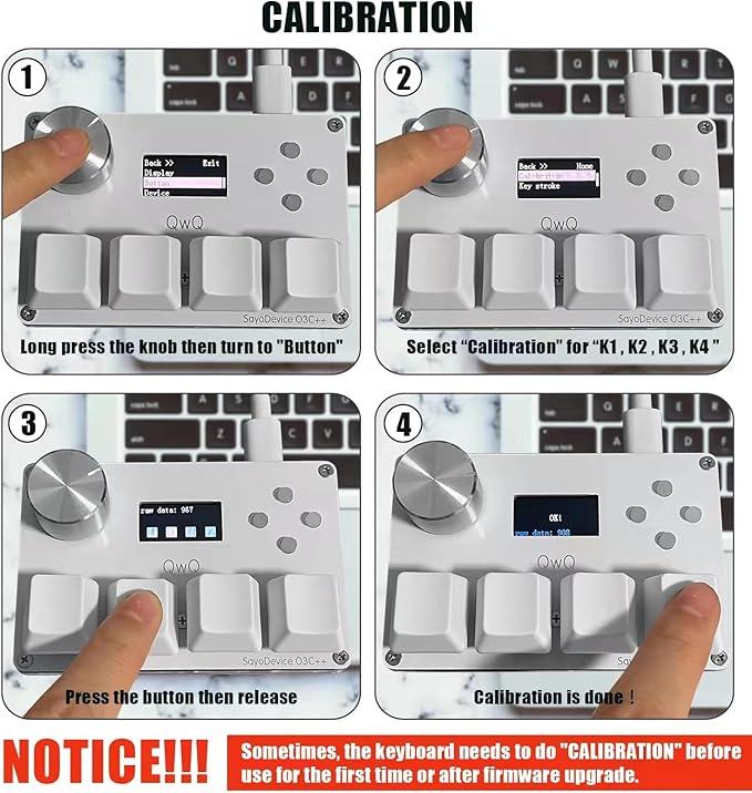 SayoDevice O3C++ OSU Keyboard Rapid Trigger Hall Switches Magnetic Linear Switches Keyboard with Knob and Screen,Copy Paste,Shotcut,Macro Hotswap Mini Keypad (White)