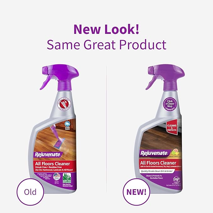 Rejuvenate All Floors Cleaner, 32 Ounces, Breaks Down Dirt and Grime, Cleans and Protects Floors Throughout Your Home, Including Sealed Hardwood, Tile, Vinyl, Laminate and More