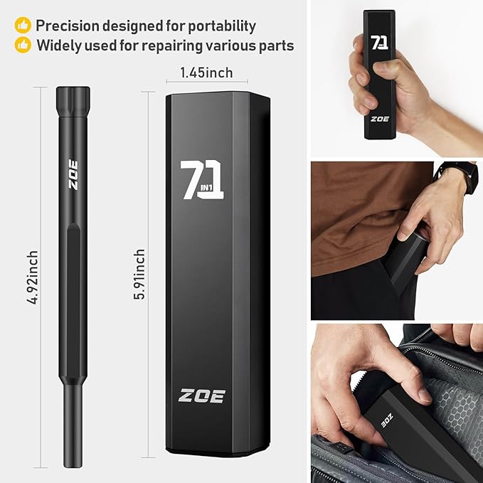 ZOE Precision screwdriver set,71 in 1 small screwdriver sets with case and magnetizer,Mini magnetic screwdriver set for Tablets,PC,phones,Watches,PS5,Toys,Cameras repairing kit,mini tool kit Black