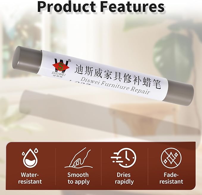 Wood Filler Sticks Stone Texture Furniture Scratch Repair Crayons Wood Floor Repair Wax Filler Sticks Furniture Repair Wax Crayons for Wooden Furniture, Floors, Cabinets & Tables