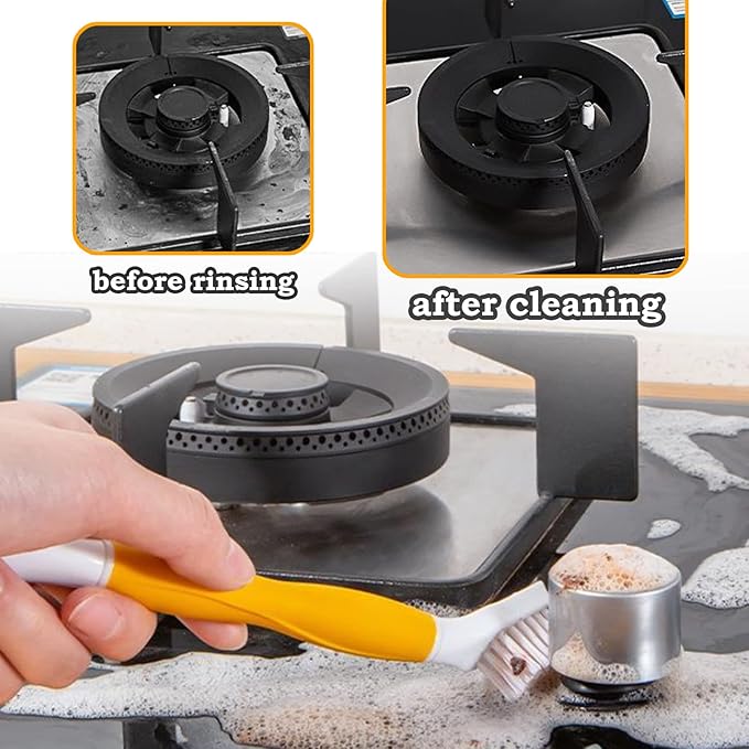 Grout Cleaning Brush Set 2 Pack Crevice Detail Cleaner Brush Multi-Purpose Scrub for Cleaning Bottle Cup Lid, Dish, Tile, Sink, Drain, Shower Room, Window Groove, Door Track, Floors