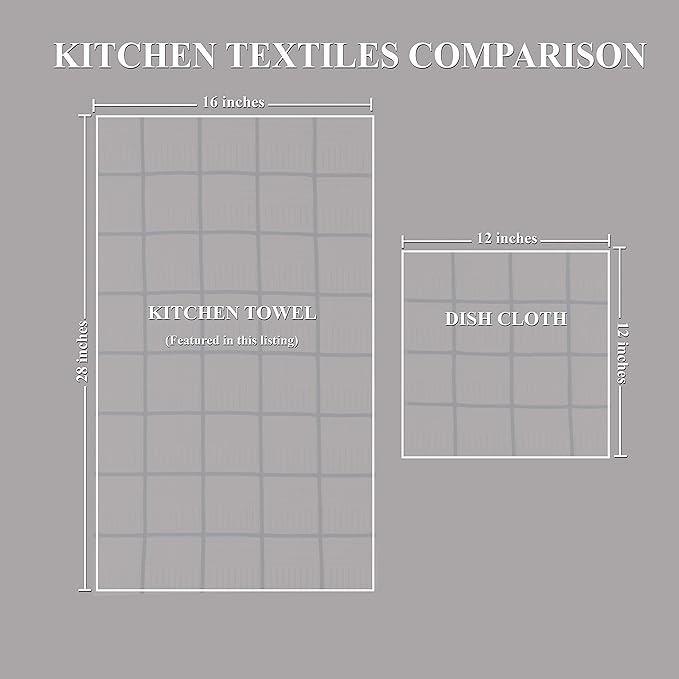 Sticky Toffee Cotton Kitchen Towels Set of 4, Dark Blue and White, 28 x 16 in, Absorbent Reusable Hand and Tea Towels for Kitchen Cleaning