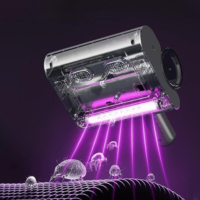 Generic Bed Vacuum Cleaner, Handheld Deep Mattress Upgrade Cordless Vacuum Cleaner Effectively Cleans Bedding, Pillows, Carpets, Fabric Upholstery and Other Fabric Surfaces, Purple
