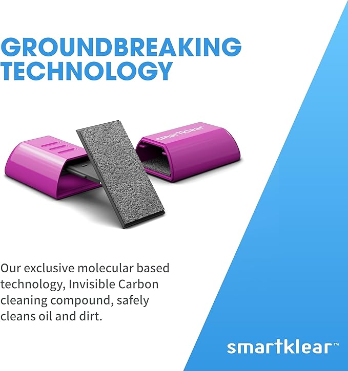 CarbonKlean SmartKlear Smart Phone Screen Cleaner - Compatible with iPhones, Androids, and More - Cleaner with Carbon Microfiber Tech-Injected Purple-1 Count (Pack of 1)