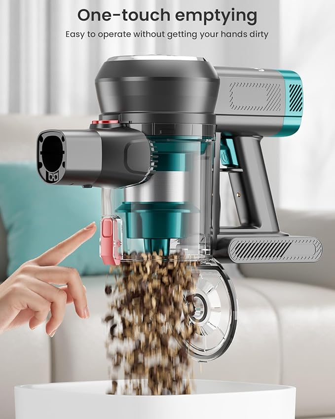 Cordless Vacuum Cleaner, 580W/50KPa Cordless Vacuum, 65 Mins Run Time, Self-Supporting Design,Stick Vacuum with OLED Display and Anti-Tangle Brush for Home, Carpets, Hard Floors and Pet Hair