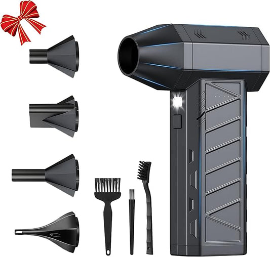 Electric Air Duster, High-Speed Brushless Motor Turbo Blower, 4-Gear Adjustable Cordless Air Blower for Keyboard, Computer, Car, Camera & Home Cleaning (CL02MAX)