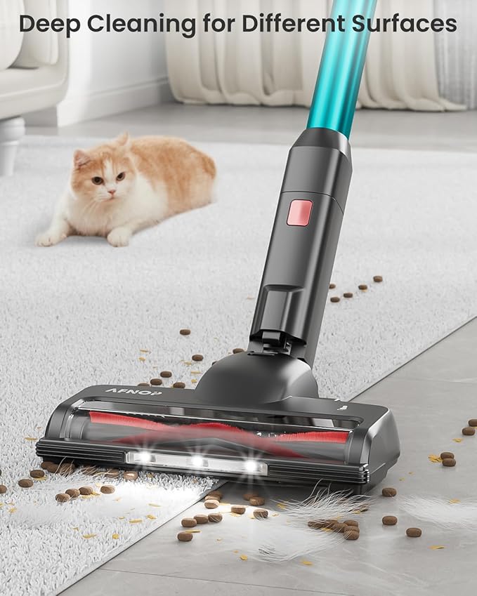 Cordless Vacuum Cleaner, 580W/50KPa Cordless Vacuum, 65 Mins Run Time, Self-Supporting Design,Stick Vacuum with OLED Display and Anti-Tangle Brush for Home, Carpets, Hard Floors and Pet Hair