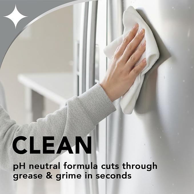 Weiman Stainless Steel Cleaner and Polish - Protects Appliances from Fingerprints, Leaves a Streak-Free Shine for Refrigerator, Dishwasher, Oven, Grill, 2 Pack With Microfiber Cloth