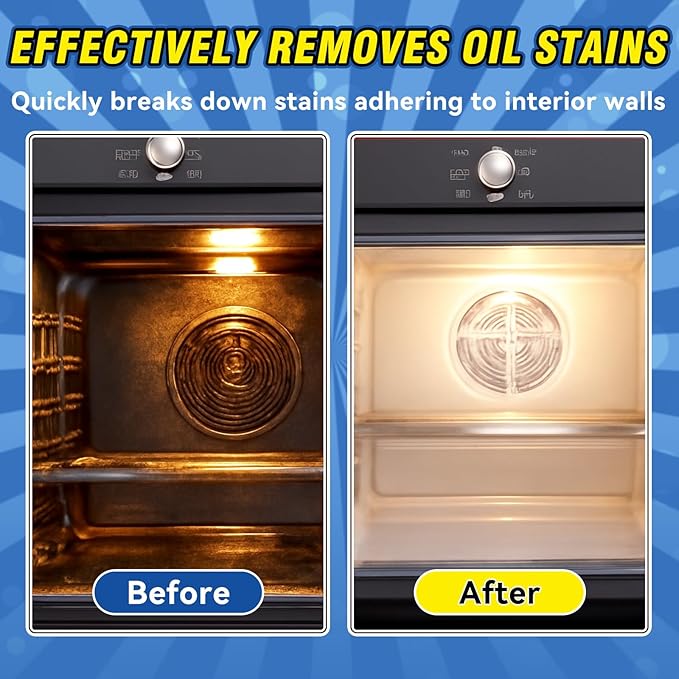 Heavy Duty Stove and Oven Cleaner Kit, Includes Cleaning Tool, Razor, Scraper and 1 Pad to Remove Tough Stains - Use on Gas, Electric, Ceramic Surfaces, 4 Piece (16.9, Fluid Ounces)