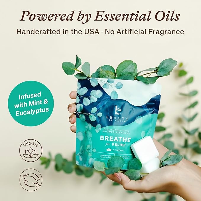 Shower Steamers Aromatherapy - USA Made with Natural Ingredients & Eucalyptus Essential Oil, Valentines Day Gifts for Her & Him, Large Shower Bombs, Relaxation Spa & Self Care Gifts for Women & Men