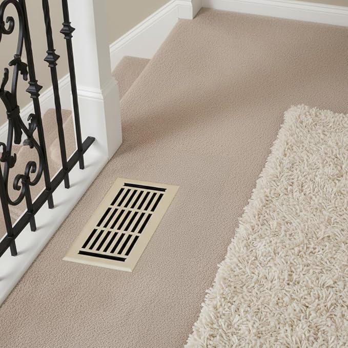 EMPIRE REGISTER CO Linear Design, Heavy Duty Floor Vent Covers, Metal Damper Attached. Vent Covers for Floor only. (Floor, Brushed Nickel, 4 x 10 inch (Pack of 1))