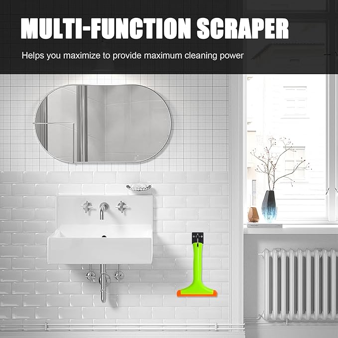 Ziciner Small Silicone Window Squeegee, Car Windshield Water Blade Squeegee, Multifunctional Auto Squeegee with 5.9 Inch Blade and Non-Slip Handle for Car Window, Mirror, Home Cleaning (Light Green)
