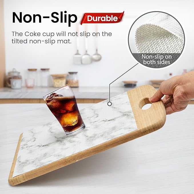COAVAS Shelf Liner for Cabinets & Drawers Non Slip, No Adhesive Drawer Liners for Dresser, Kitchen, Shelves, Thick Shelf Paper Waterproof, Cut-to-Size (Marble, 12IN x 10FT)