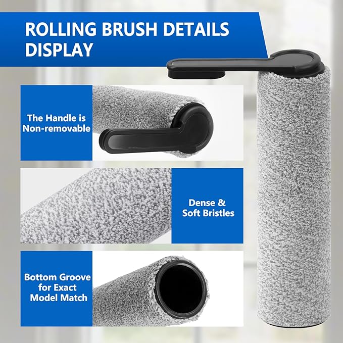Only Floor One S7 Pro【for S7 Pro Order Before 2024 Aug】 Replacement Roller Brushes & Filters Compatible with Tineco Floor One S7 Pro Cordless Vacuum Cleaner