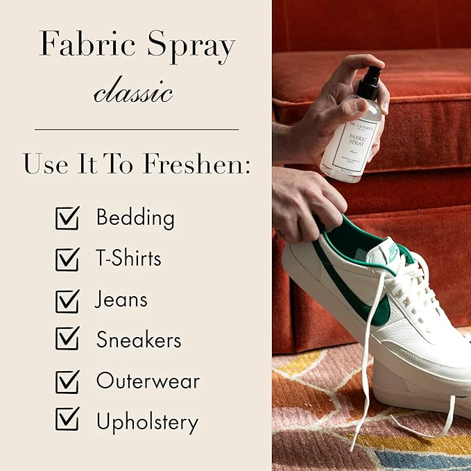 The Laundress Classic Fabri- Spray, Wrinkle Release Spray, Upholstery and Linen Spray, Fabric Refresher, Clean Laundry Scent, 8 Fl Oz, (Pack of 2)