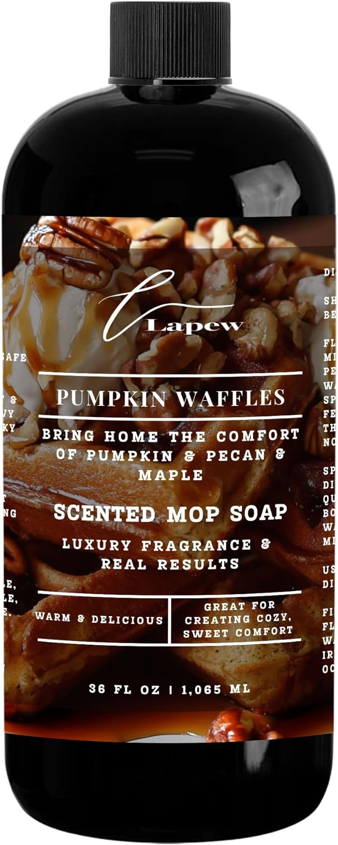 Luxury Floor Cleaner, Scented Mop Soap Concentrate | Hard Floor Cleaner for Tile, Vinyl, Laminate, LVP & Sealed Hardwood | Low-Foam, Streak-Free | 36 oz | Pumpkin Waffles
