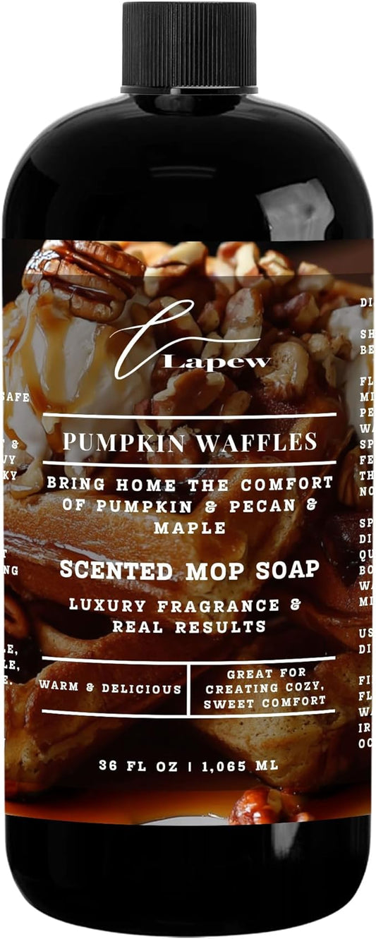 Luxury Floor Cleaner, Scented Mop Soap Concentrate | Hard Floor Cleaner for Tile, Vinyl, Laminate, LVP & Sealed Hardwood | Low-Foam, Streak-Free | 36 oz | Pumpkin Waffles