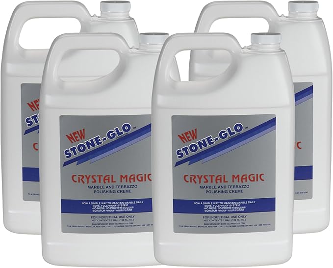Crystal Magic Floor Polisher for Ultimate Shine, Durability & Protection - Polishing Tile Floor Cleaner, Scratch Removal Used with Floor Scrubber (4 x 1 Gallon)