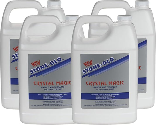 Crystal Magic Floor Polisher for Ultimate Shine, Durability & Protection - Polishing Tile Floor Cleaner, Scratch Removal Used with Floor Scrubber (4 x 1 Gallon)