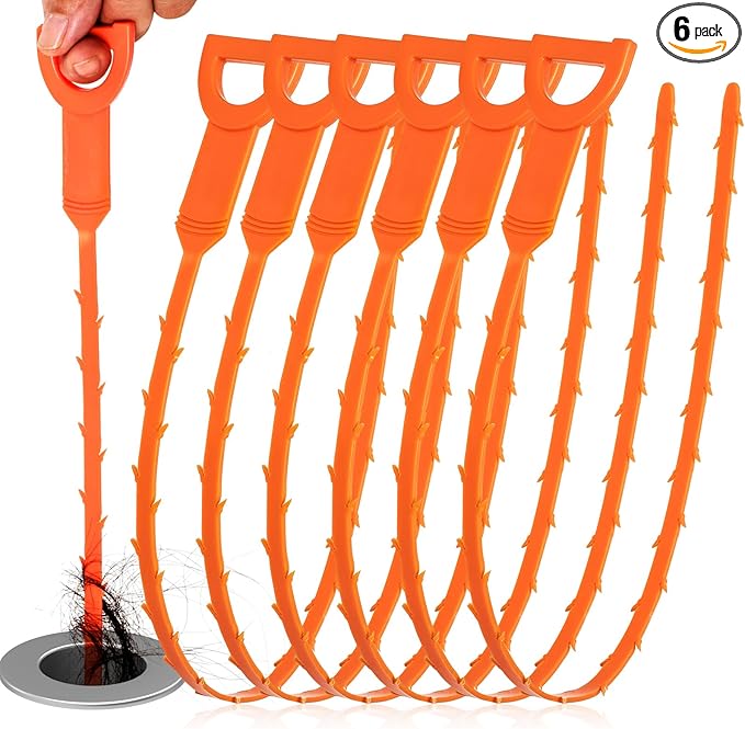 Drain Clog Remover, Effective Drain Snake Hair Drain Clog Remover, Ideal Drain Cleaner For Sinks, Showers, And Tubs - Flexible And Durable 6Pack 20inch Length For Easy Use.