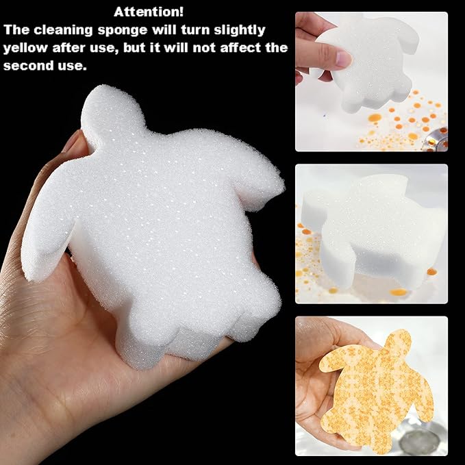 Boao 16 Pieces Oil Absorbing Sponge for Hot Tub Swimming Pool and Spa(Turtle,White)