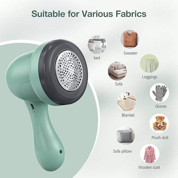 Fabric Shaver, Lint Remover for Clothes, Electric Lint Remover with 3 Replaceable Blades, Removes Fabric Pills, Rechargeable Sweater Defuzzer Pill Remover, Depiller Effectively Remove Pills