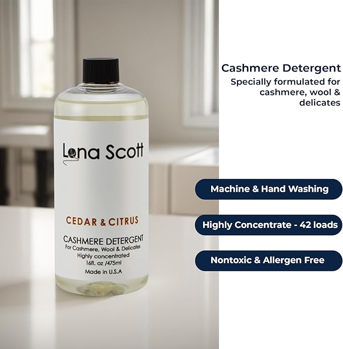 Cashmere, Wool & Delicates Shampoo Detergent 42 Loads. Made in U.S.A (Cedar & Citrus)