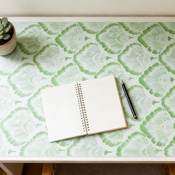 Drawer and Shelf Liner - Green Banana Leaf Pattern,Non Adhesive Non Slip Waterproof Easy-Clean Liner for Kitchen Cabinet, Refrigerator, Bathroom, Pantry Storage Drawers, 12 in x 10 Ft.